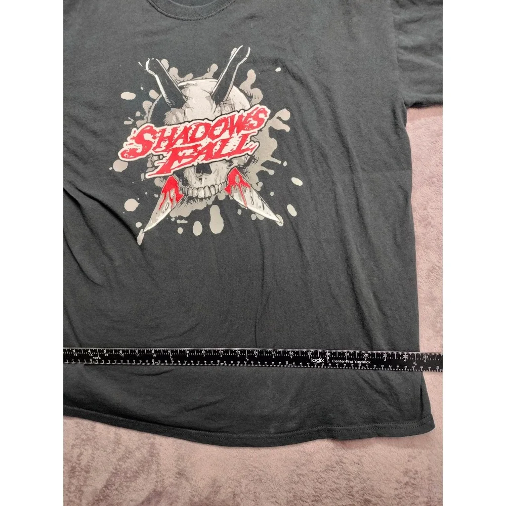 XL t-shirt Shadows Fall band graphic metalcore skull knives lyrics 100% cotton